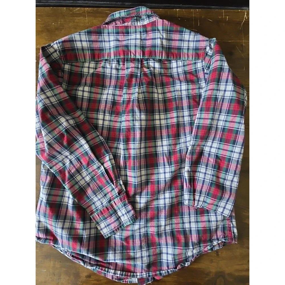 Polo Ralph Lauren Boys 5 Oxford Shirt Long Sleeve Buttons Multi‎ Plaid Pony Logo
